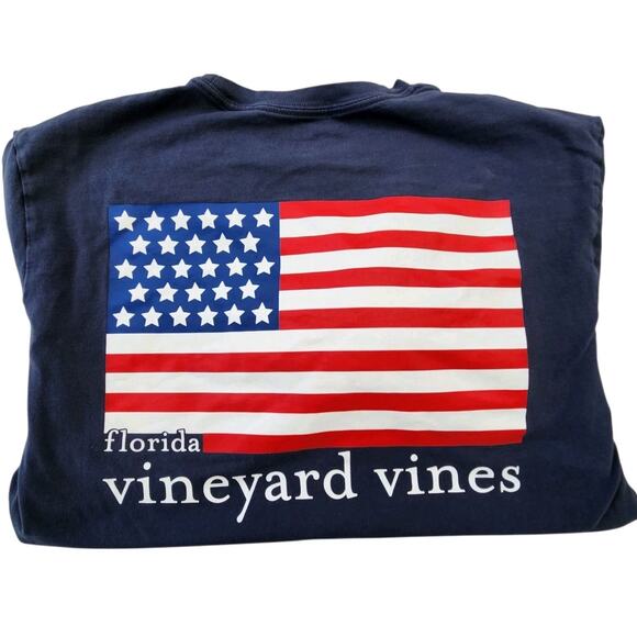 VINEYARD VINES SHIRT MENS M FLORIDA WHALE PREPPY FLAG BEACH USA 4TH OF JULY - Picture 1 of 6